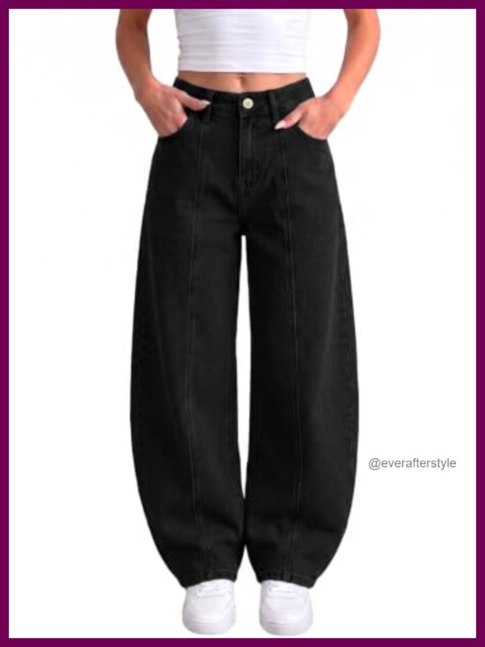 Sidefeel High Waist Wide Leg Barrel Jeans Stretchy Denim Pants